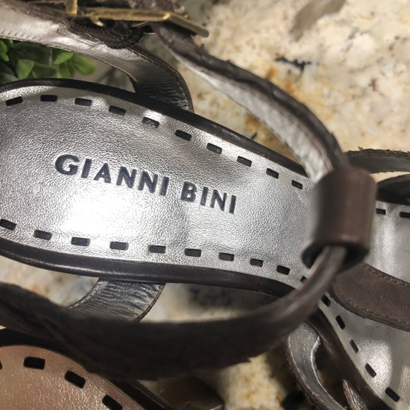 Gianni Bini Chocolate Brown Strappy Heels - 7 - Picture 3 of 8